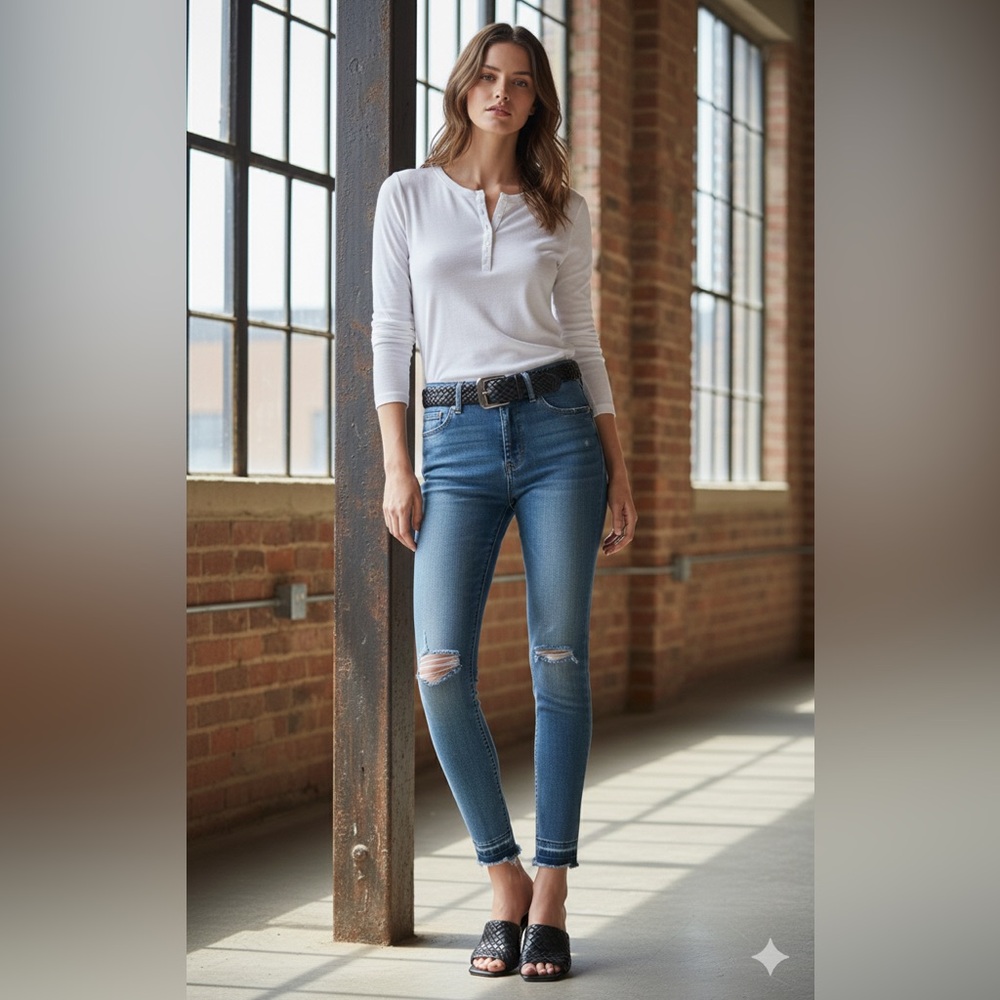 AllSaints Mast Jeans - Skinny Fit Distressed Denim (Size W27)